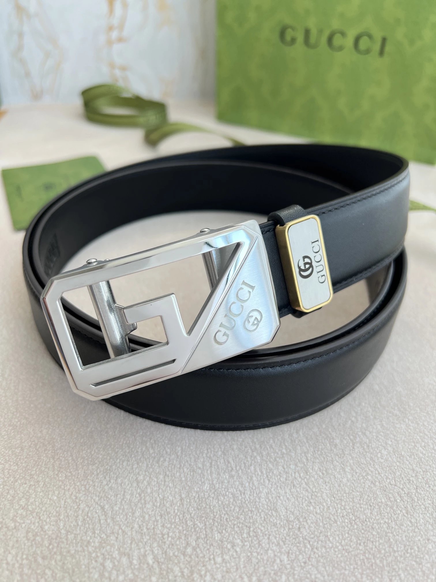 Gucci GG Marmont Leather Belt Tan Gold - 7