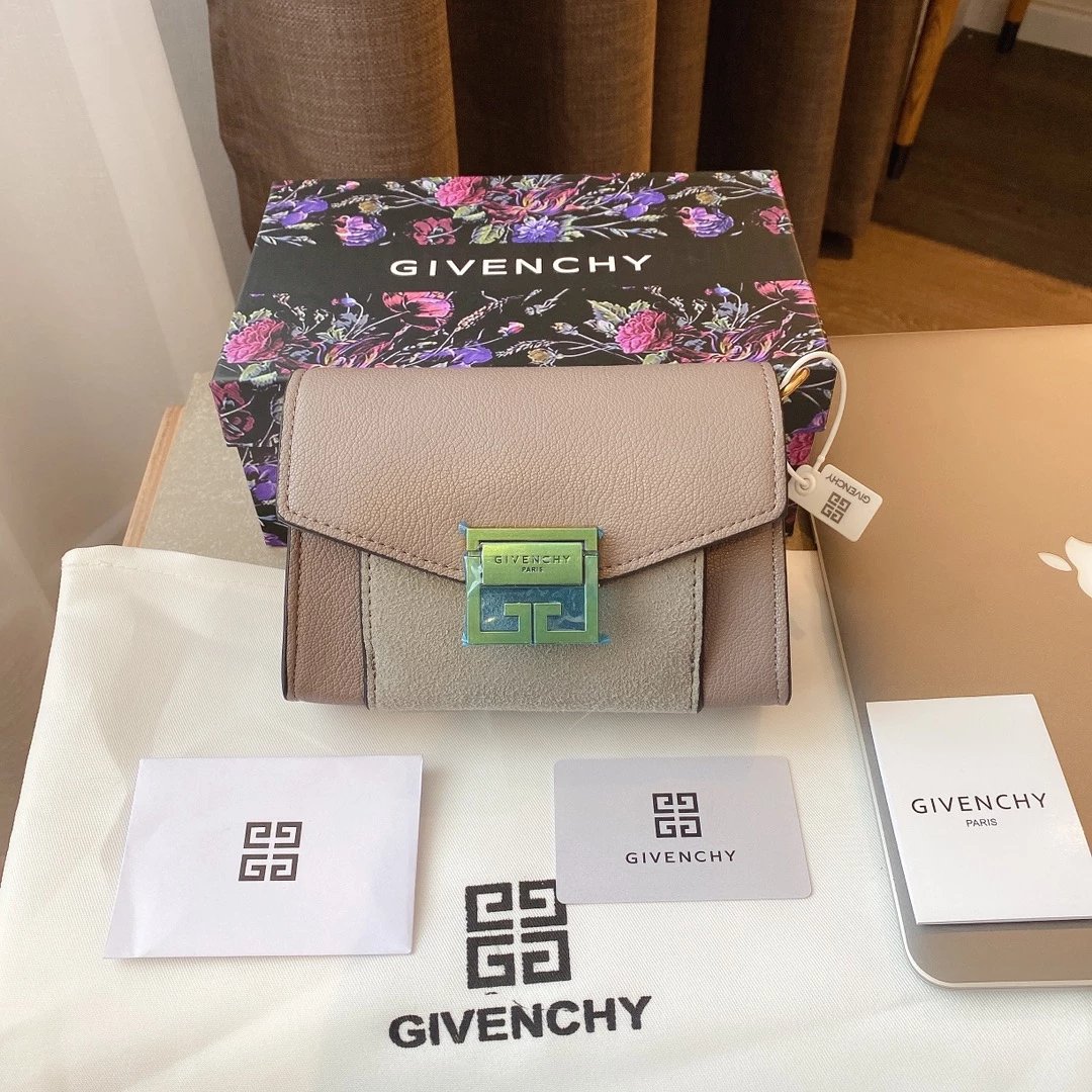 Givenchy Antigona Mini Wallet Black with Green 4G Clasp Short Wallet - 6