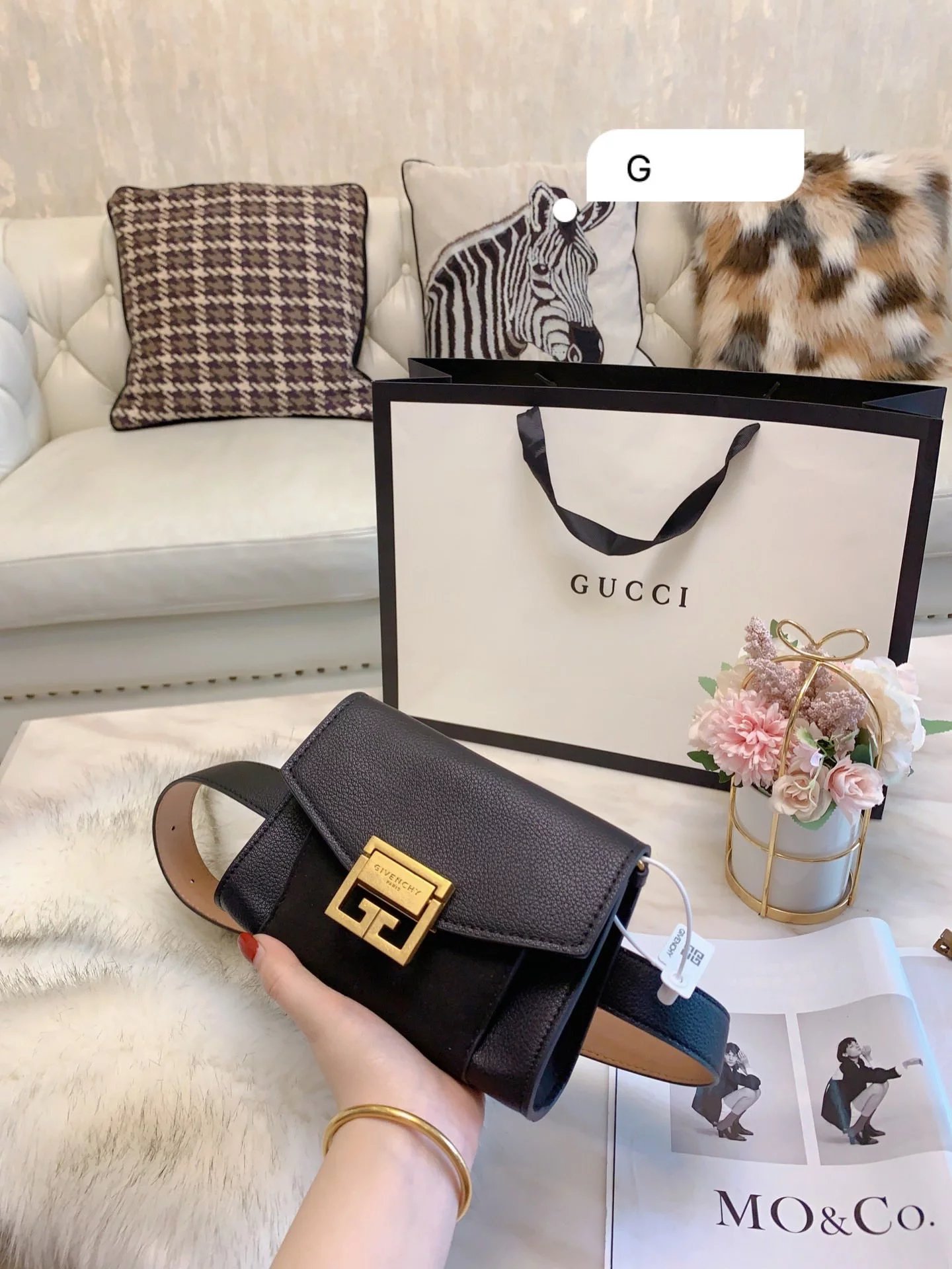 Givenchy Antigona Mini Wallet Black with Green 4G Clasp Short Wallet - 14