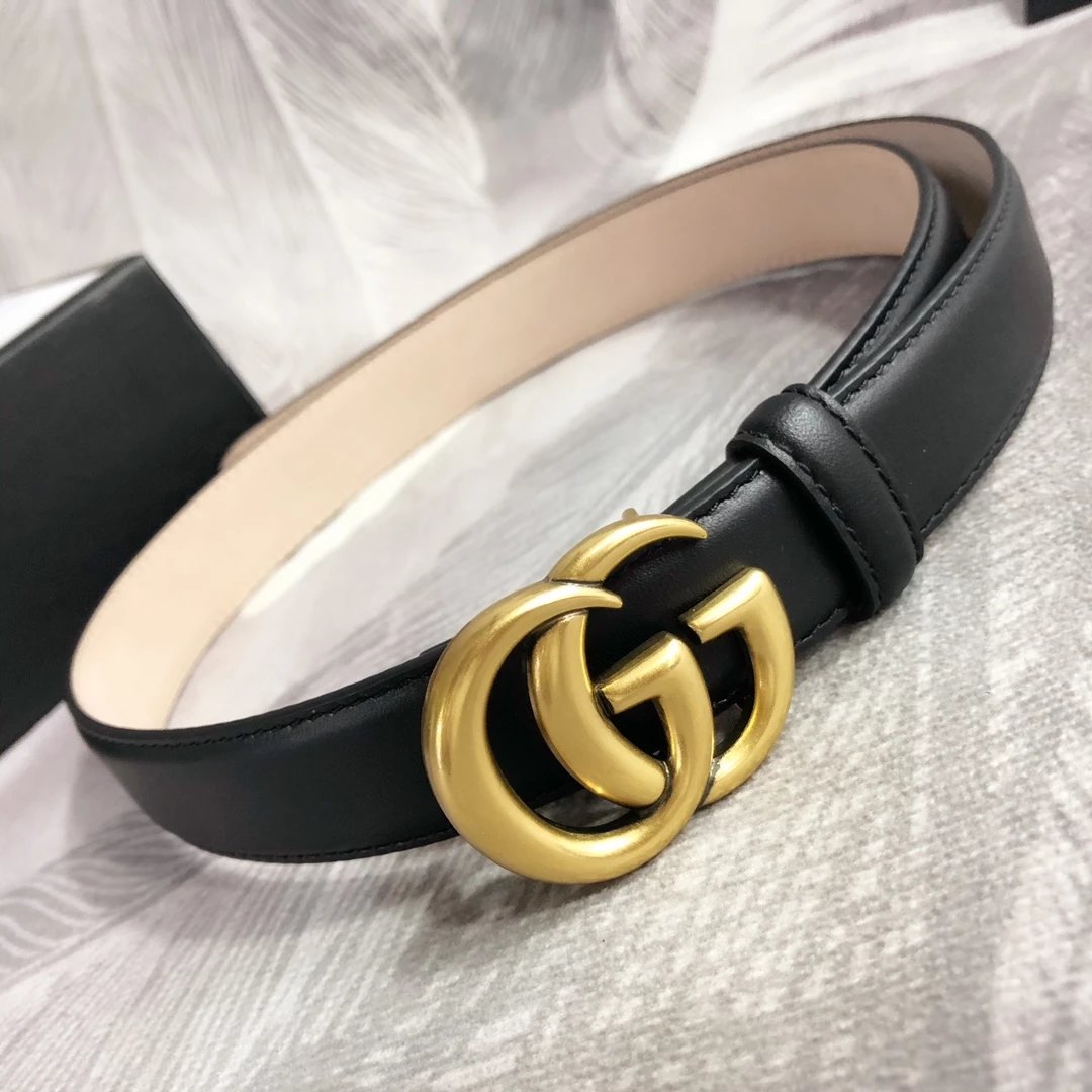 Gucci GG Marmont Leather Belt Tan Gold - 3