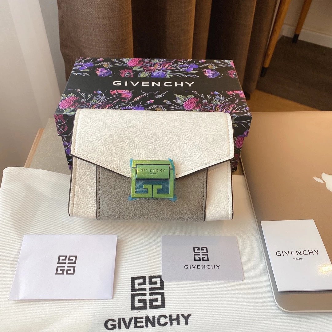 Givenchy Antigona Mini Wallet Black with Green 4G Clasp Short Wallet - 2