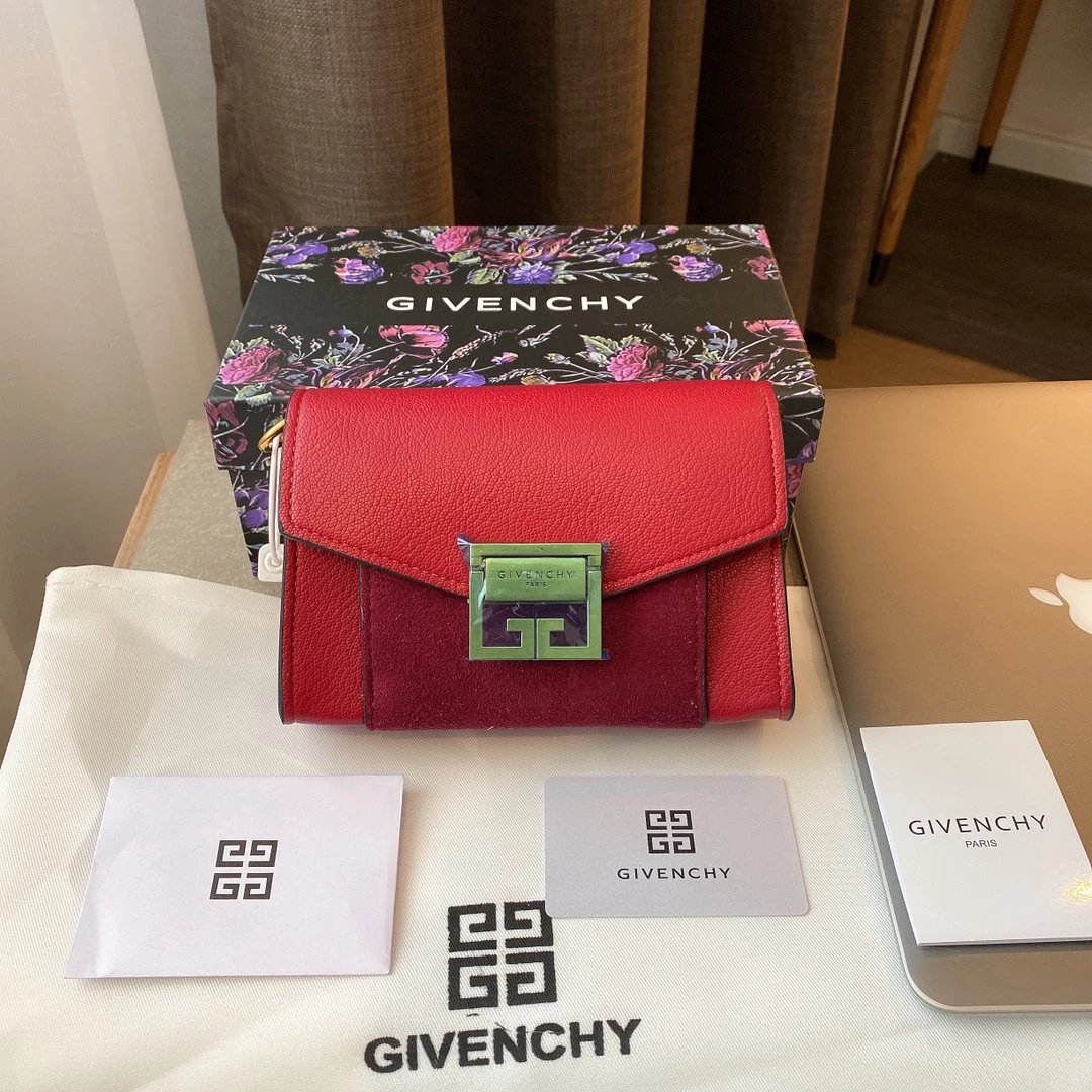 Givenchy Antigona Mini Wallet Black with Green 4G Clasp Short Wallet - 3