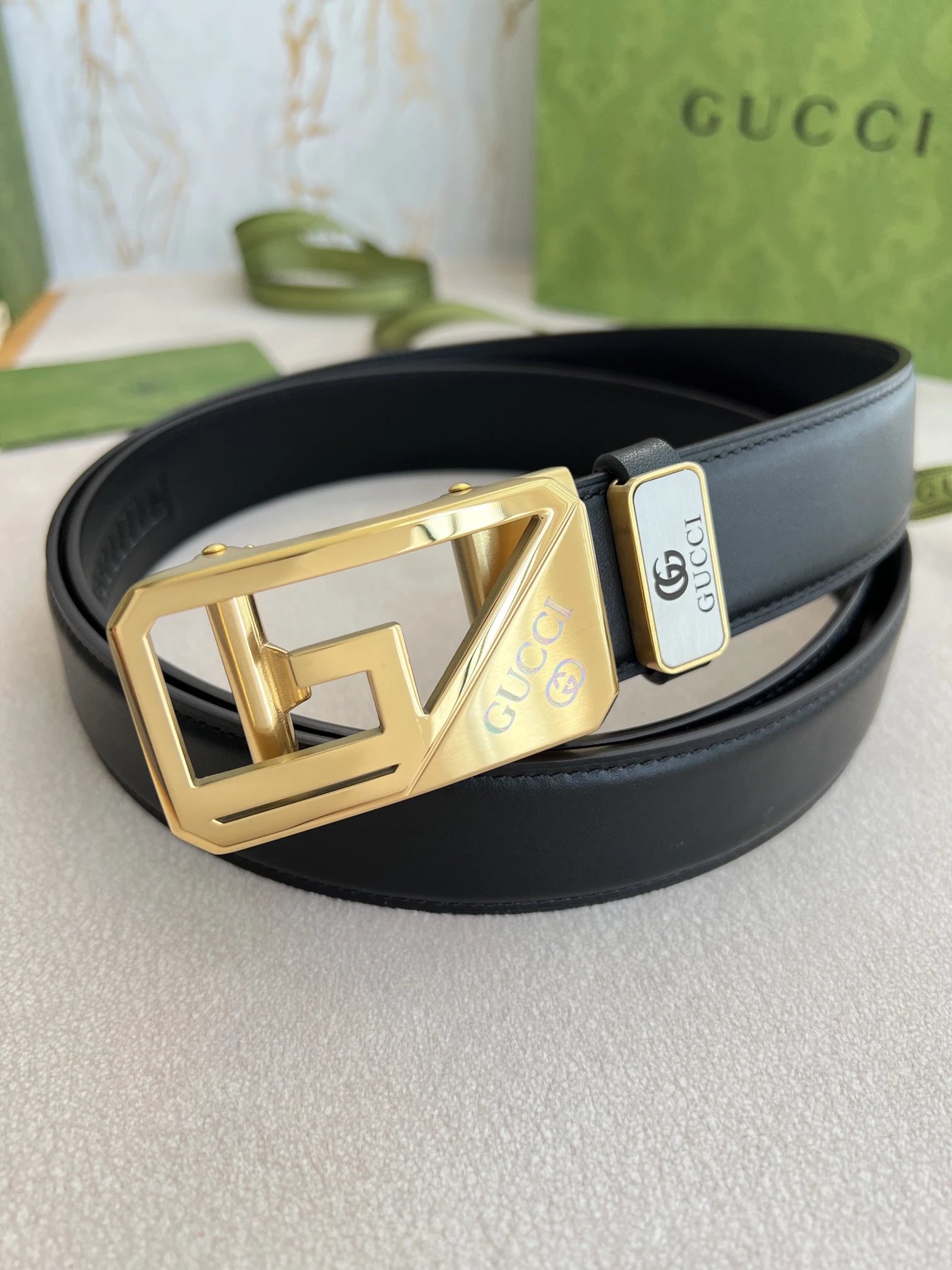 Gucci GG Marmont Leather Belt Tan Gold - 8