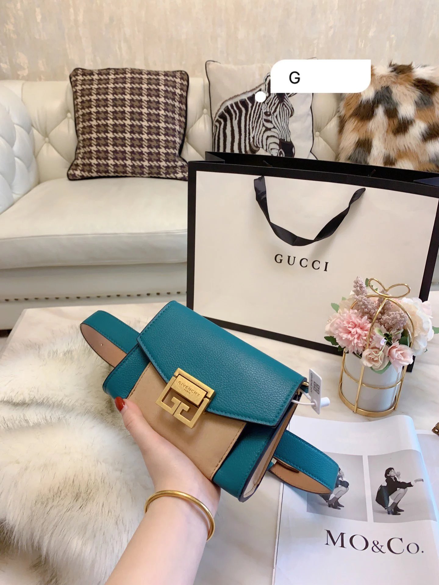 Givenchy Antigona Mini Wallet Black with Green 4G Clasp Short Wallet - 12