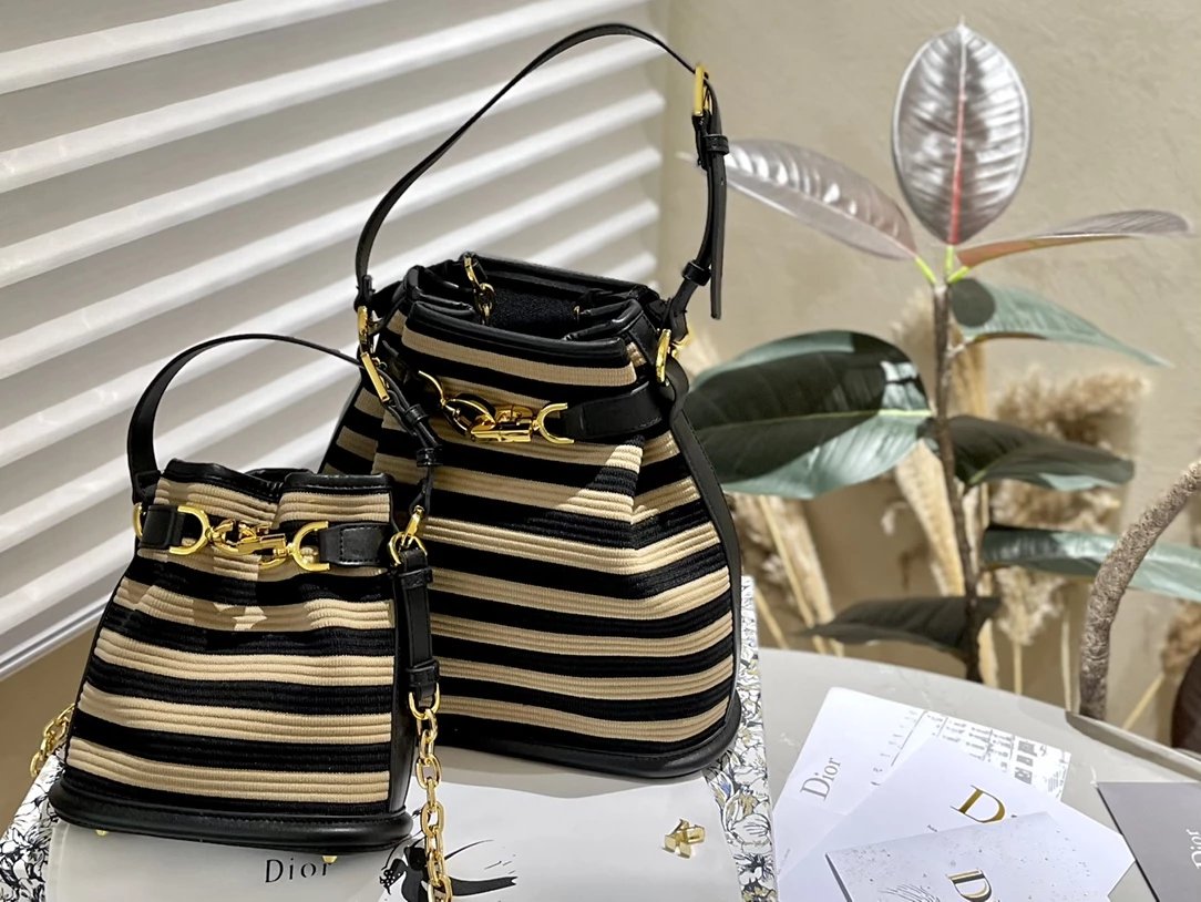 Dior Book Tote Bucket Bag Beige Black Oblique Print Handbag - 5