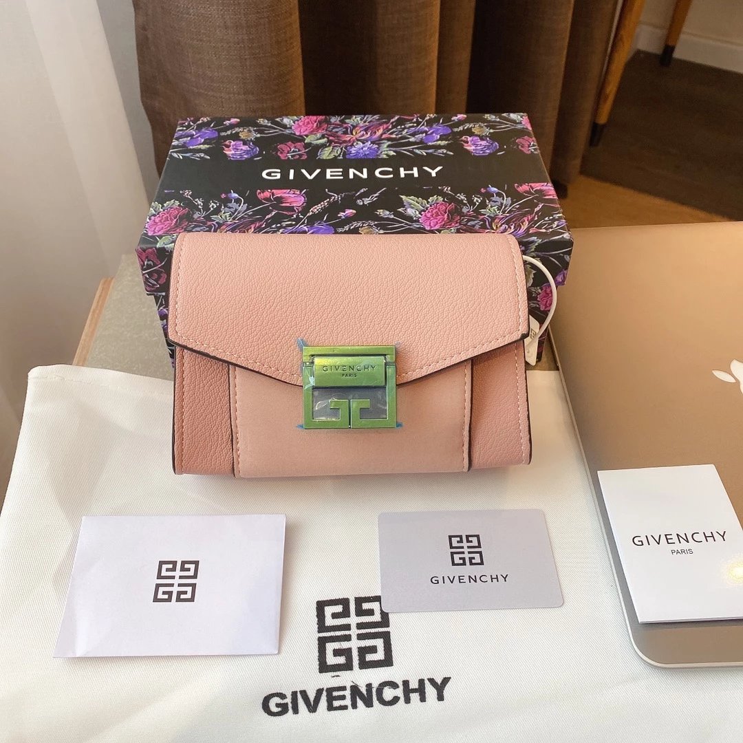 Givenchy Antigona Mini Wallet Black with Green 4G Clasp Short Wallet - 7