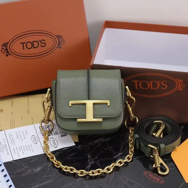 Tod's T Logo Mini Chain Bag Beige Crossbody Bag - 2