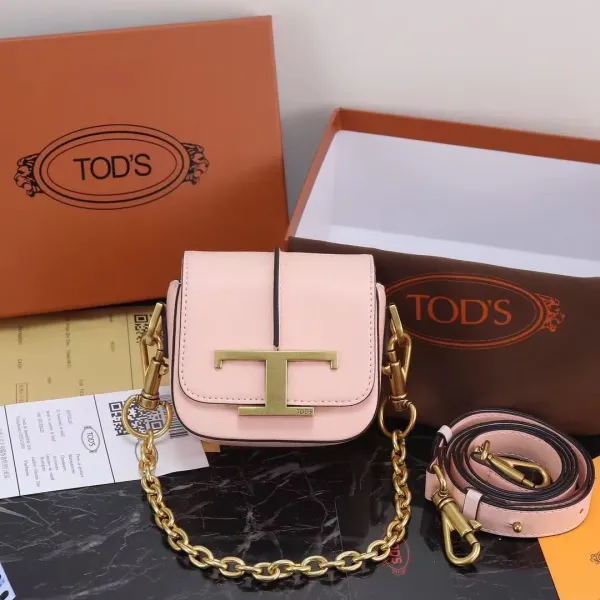 Tod's T Logo Mini Chain Bag Beige Crossbody Bag - 4