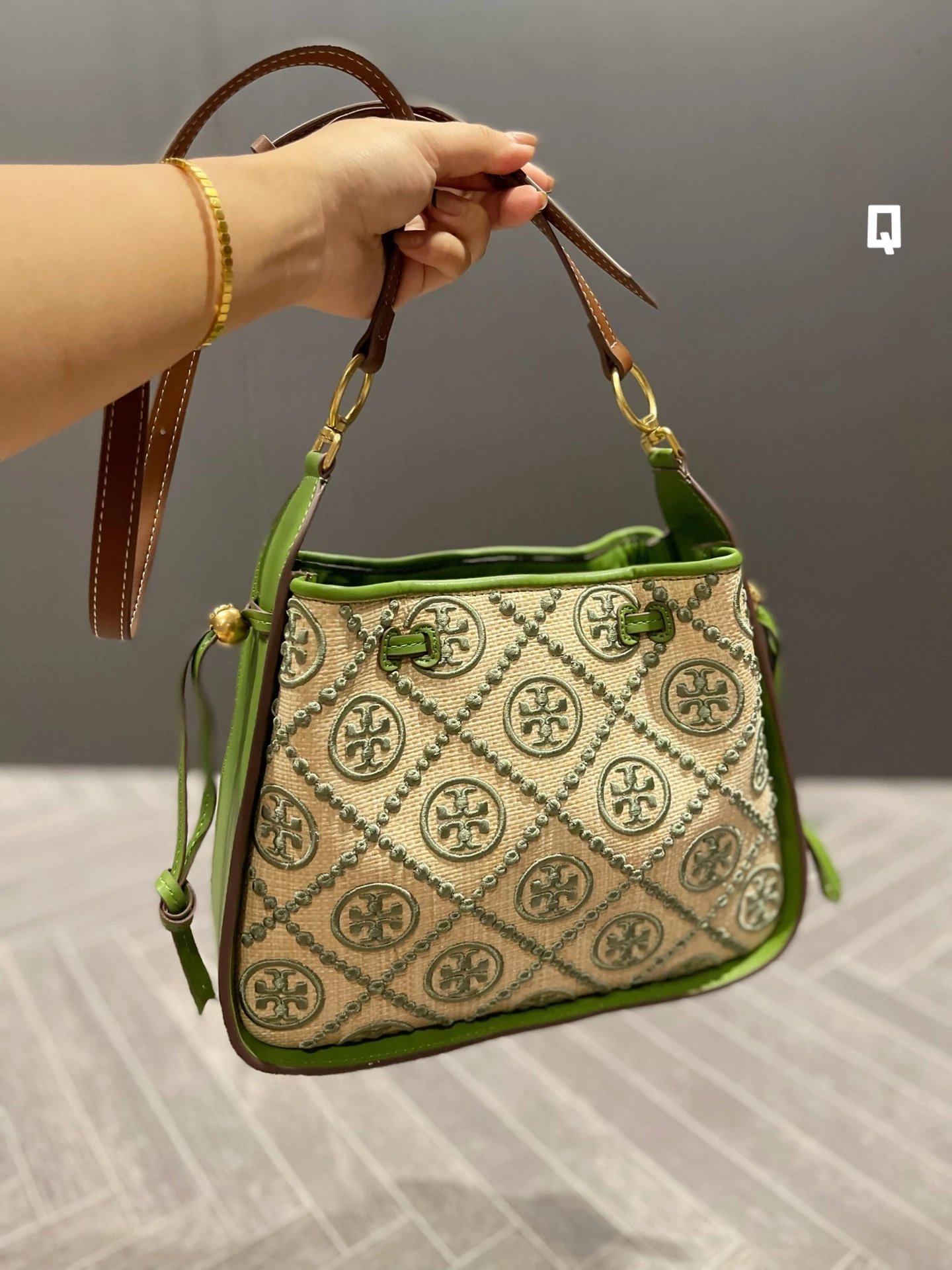 Tory Burch Miller Mini Bucket Bag Beige Handbag - 2