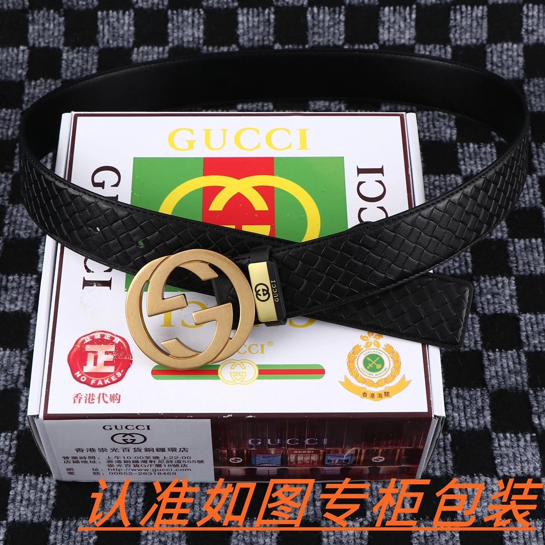 Gucci GG Marmont Belt Black Leather with Gold-Tone Interlocking G Buckle - 12