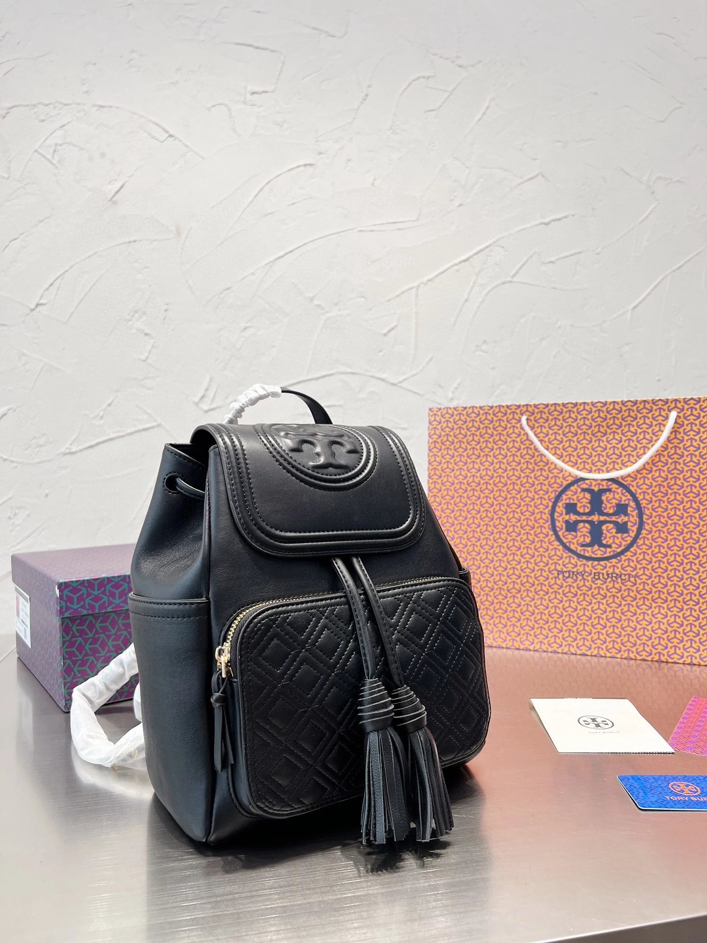 Tory Burch Miller Mini Backpack Teal Leather - 9