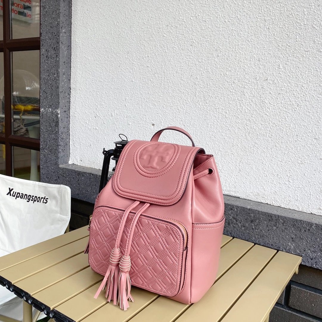 Tory Burch Miller Croc-Embossed Red Mini Backpack - 6