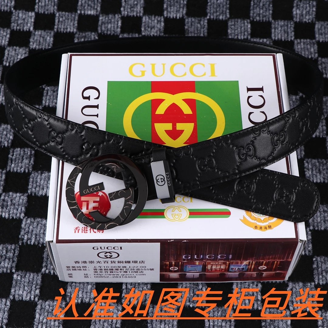Gucci GG Marmont Belt Black Leather with Gold-Tone Interlocking G Buckle - 10