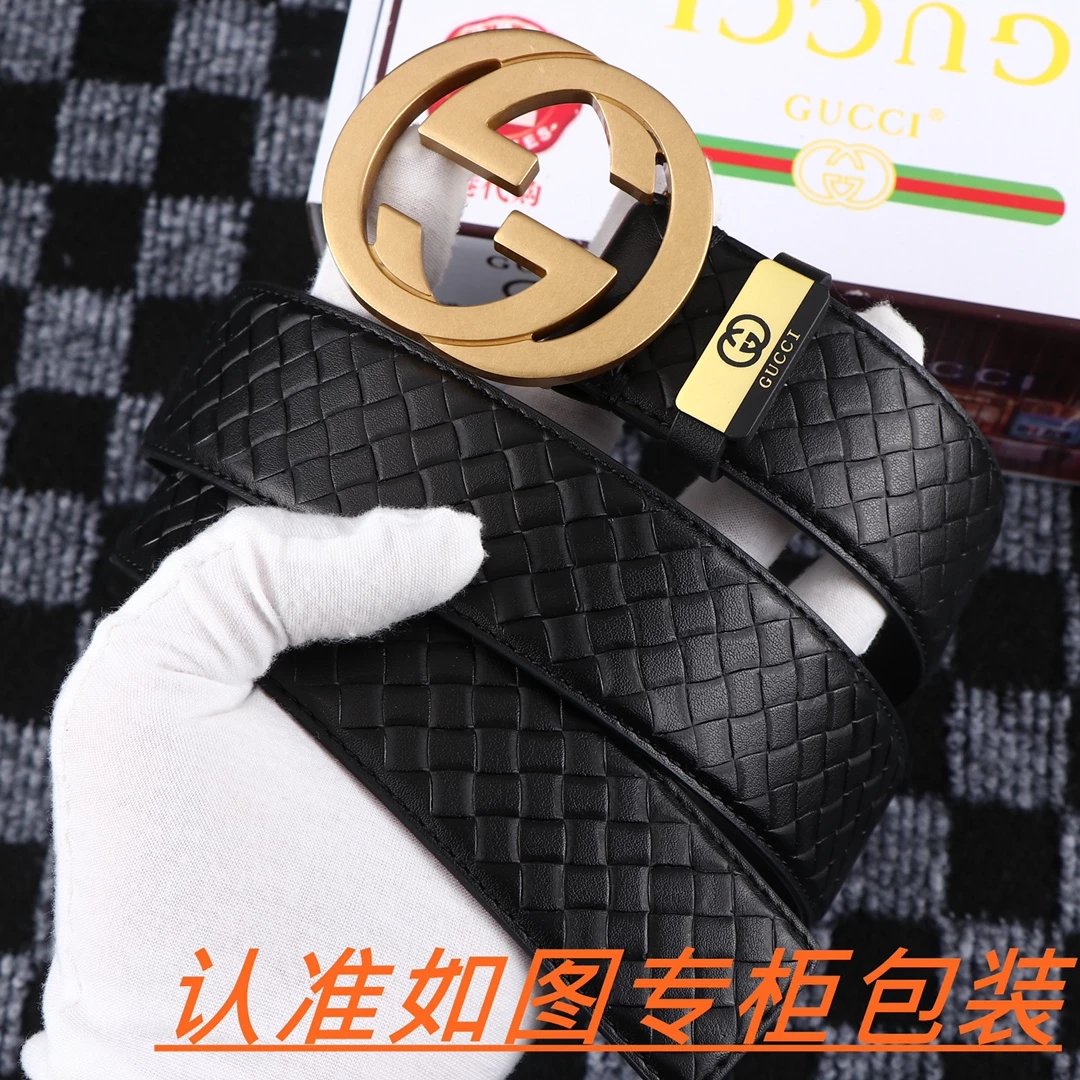 Gucci GG Marmont Belt Black Leather with Gold-Tone Interlocking G Buckle - 15