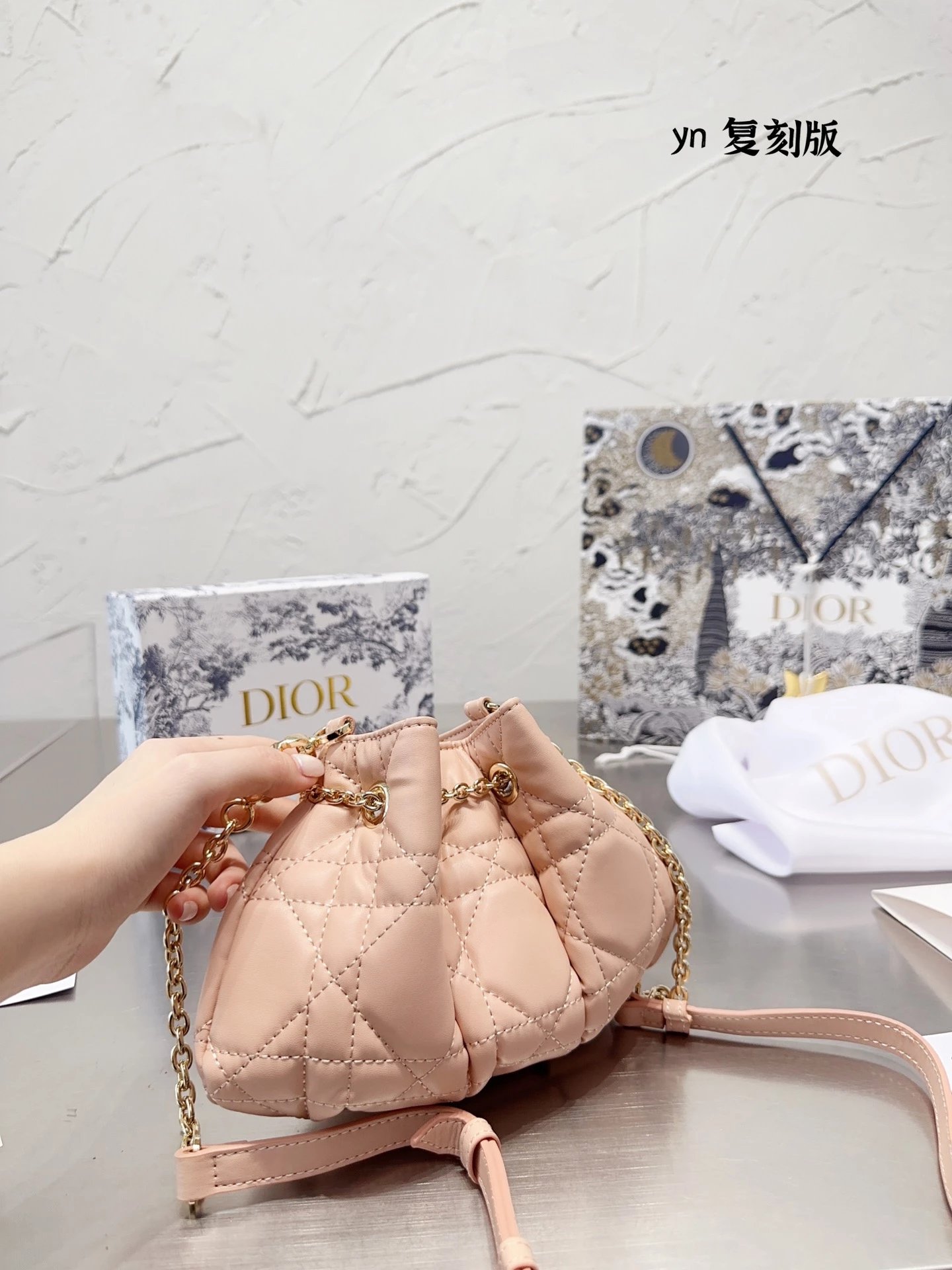 Dior Book Tote Mini Oblique Print Black and Beige Bucket Bag Handbags - 15
