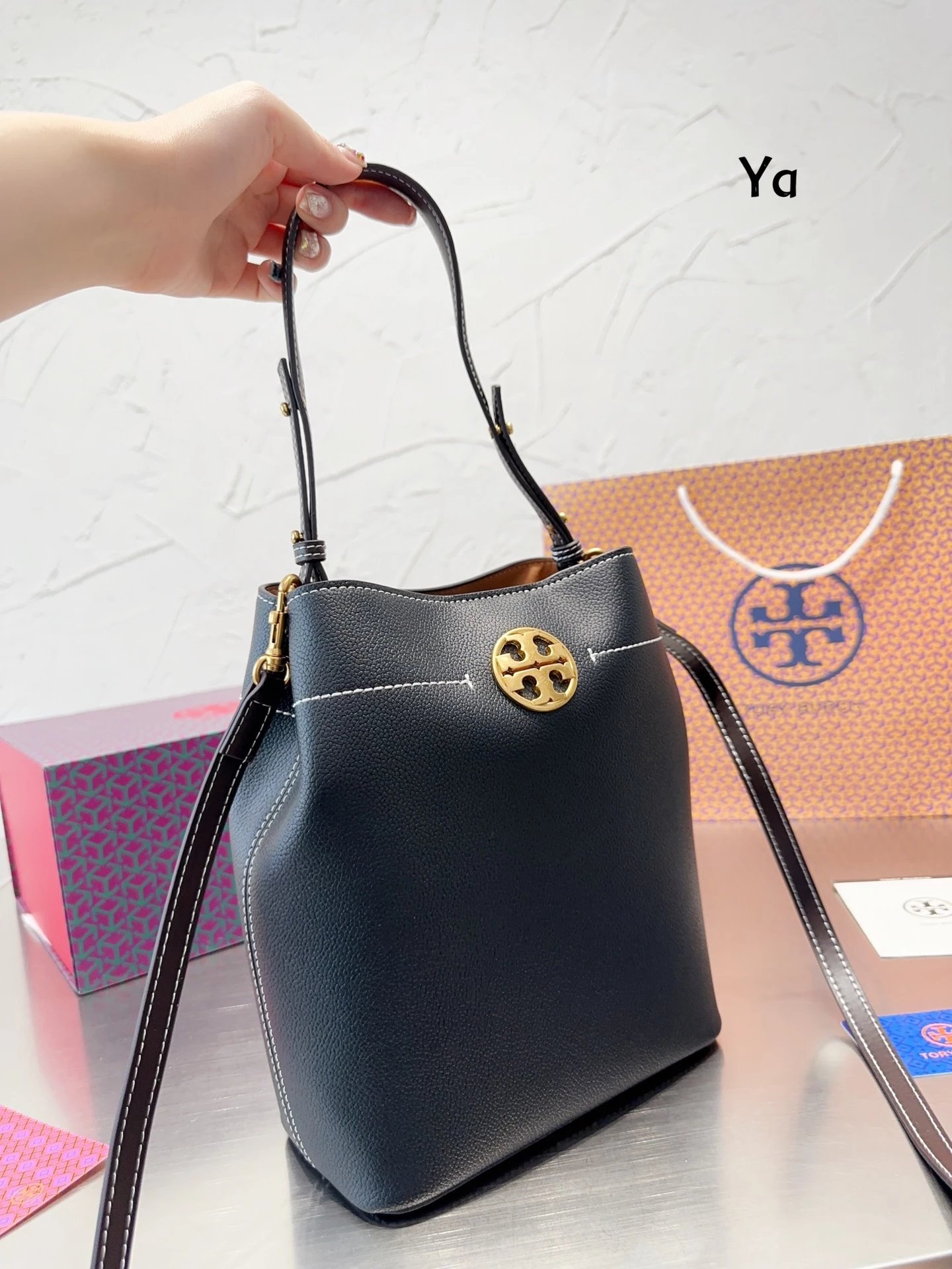 Tory Burch Miller Mini Bucket Bag Beige Handbag - 13