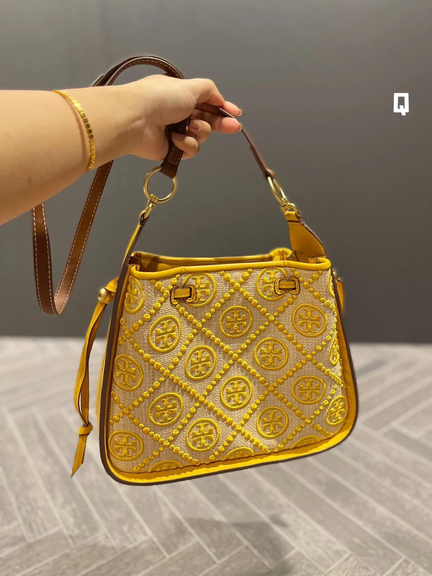 Tory Burch Miller Mini Bucket Bag Beige Handbag - 3