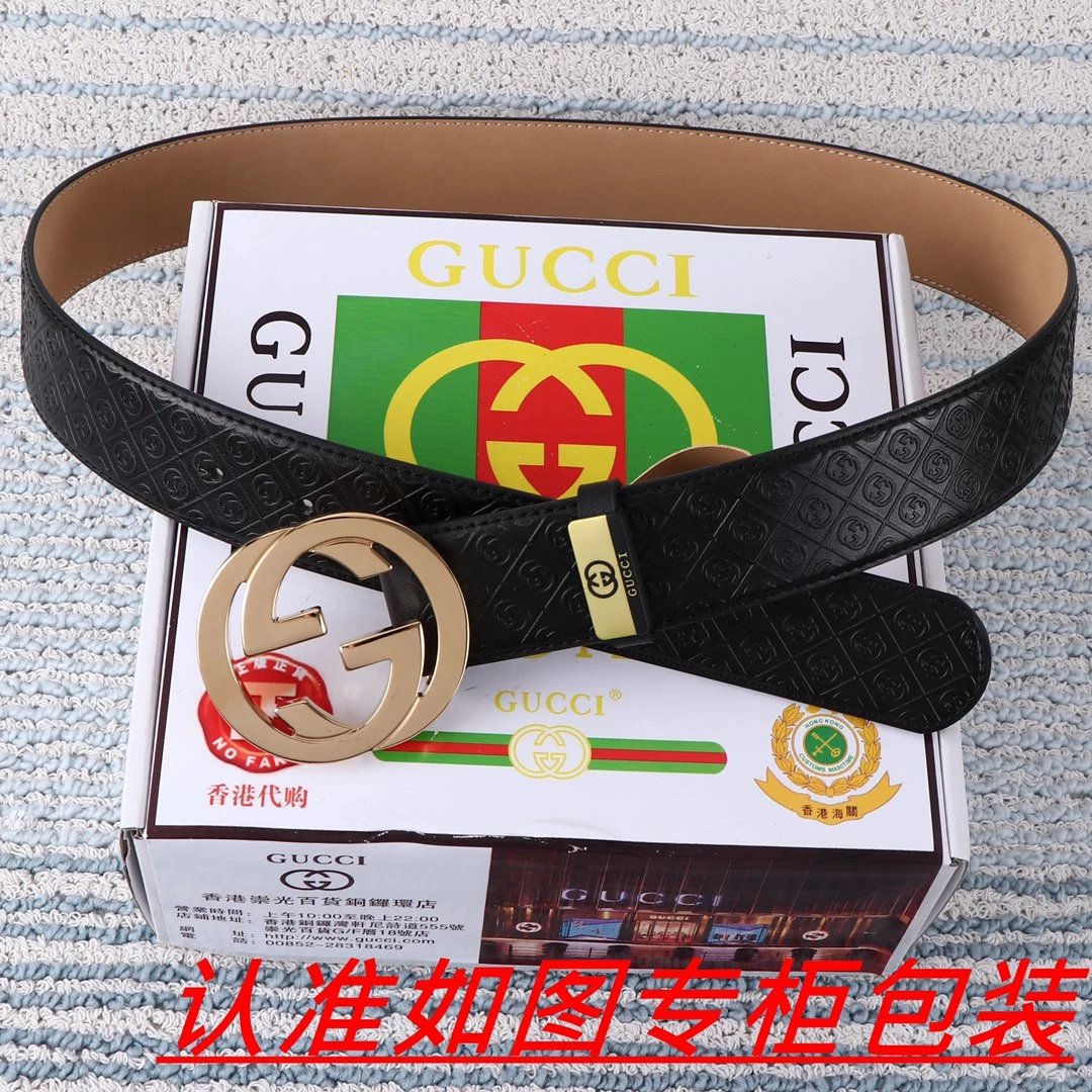 Gucci GG Marmont Belt Black Leather with Gold-Tone Interlocking G Buckle - 8