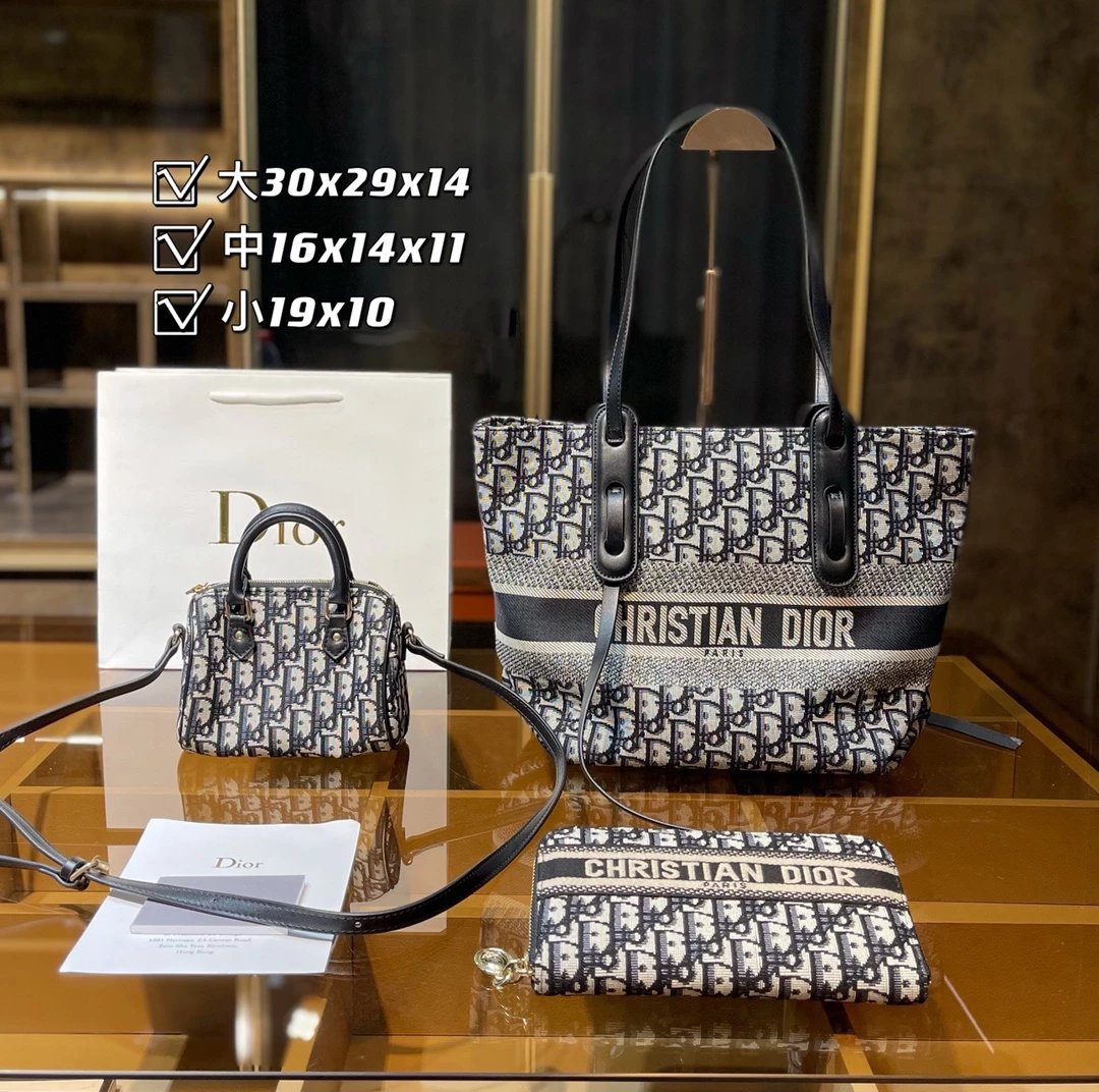 Dior Oblique Monogram Canvas Set: Mini Backpack, Crossbody Bag, and Long Wallet - 6