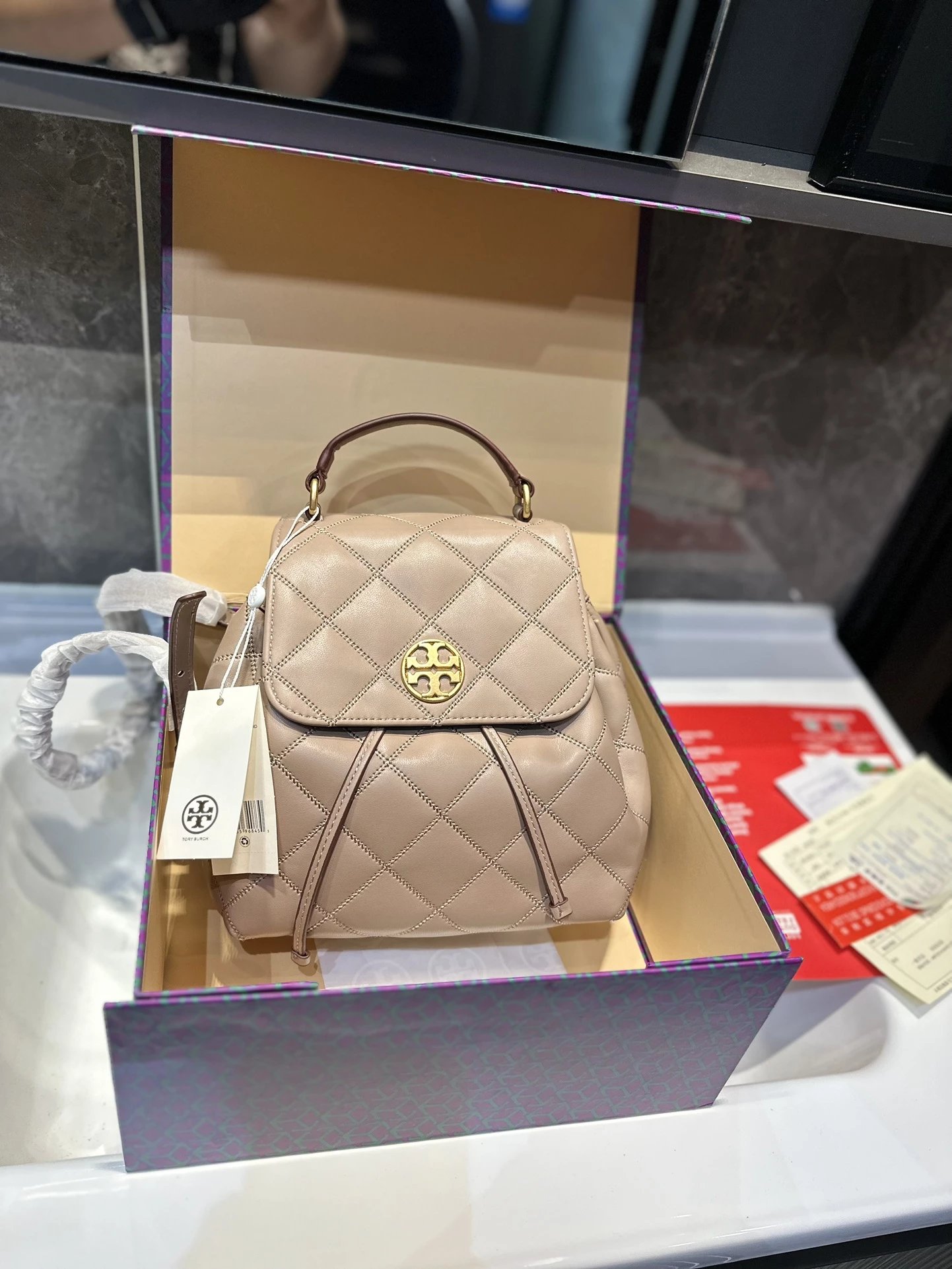 Tory Burch Miller Mini Backpack Pink - 6