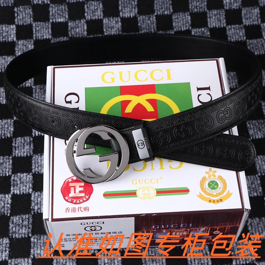 Gucci GG Marmont Belt Black Leather with Gold-Tone Interlocking G Buckle - 5