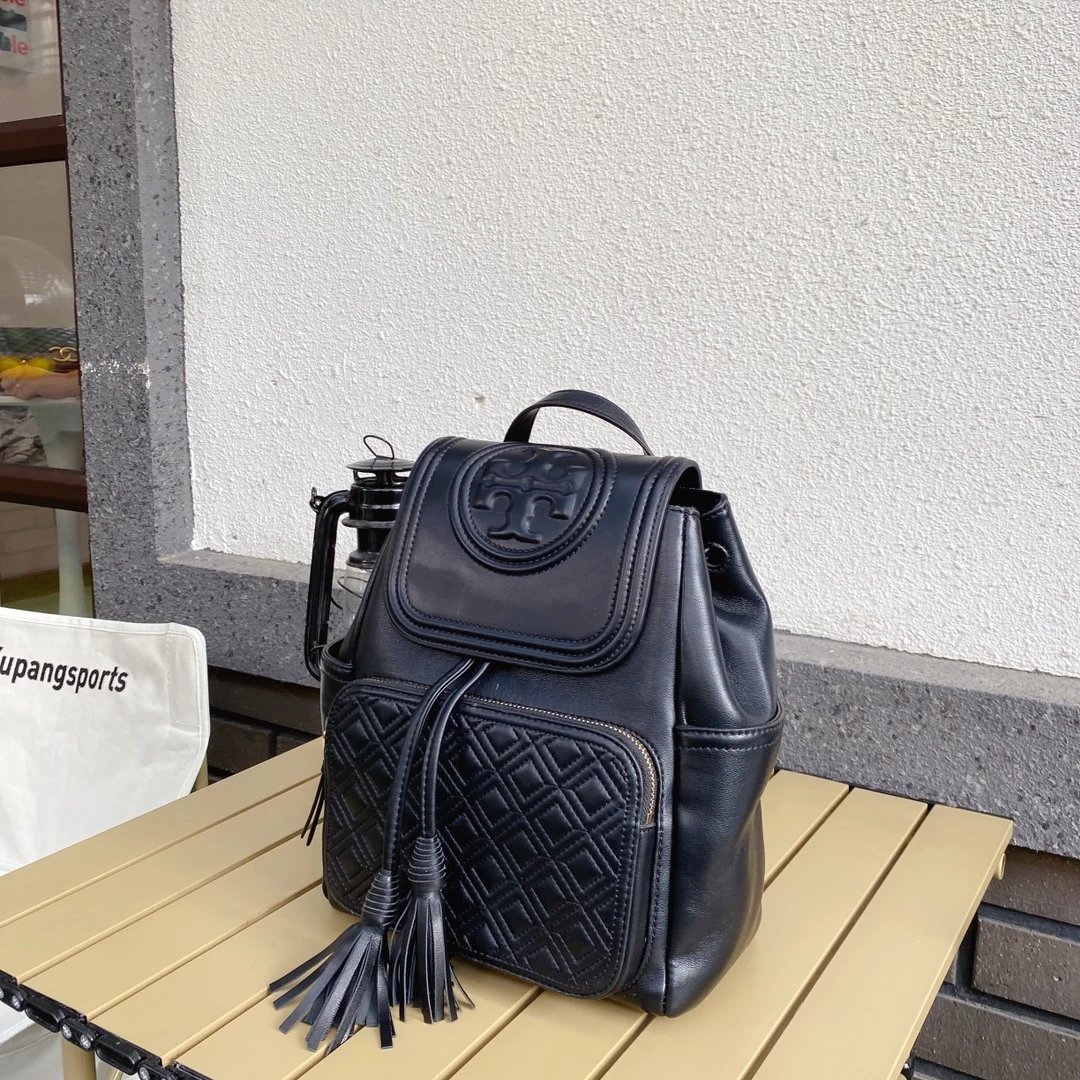 Tory Burch Miller Croc-Embossed Red Mini Backpack - 7