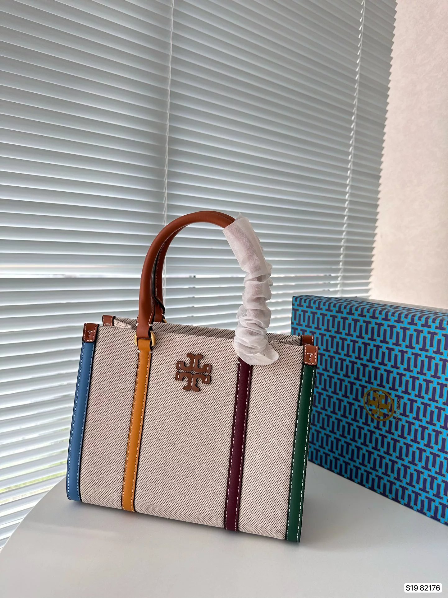 Tory Burch Miller Mini Tote Beige Multicolor Handbag - 11