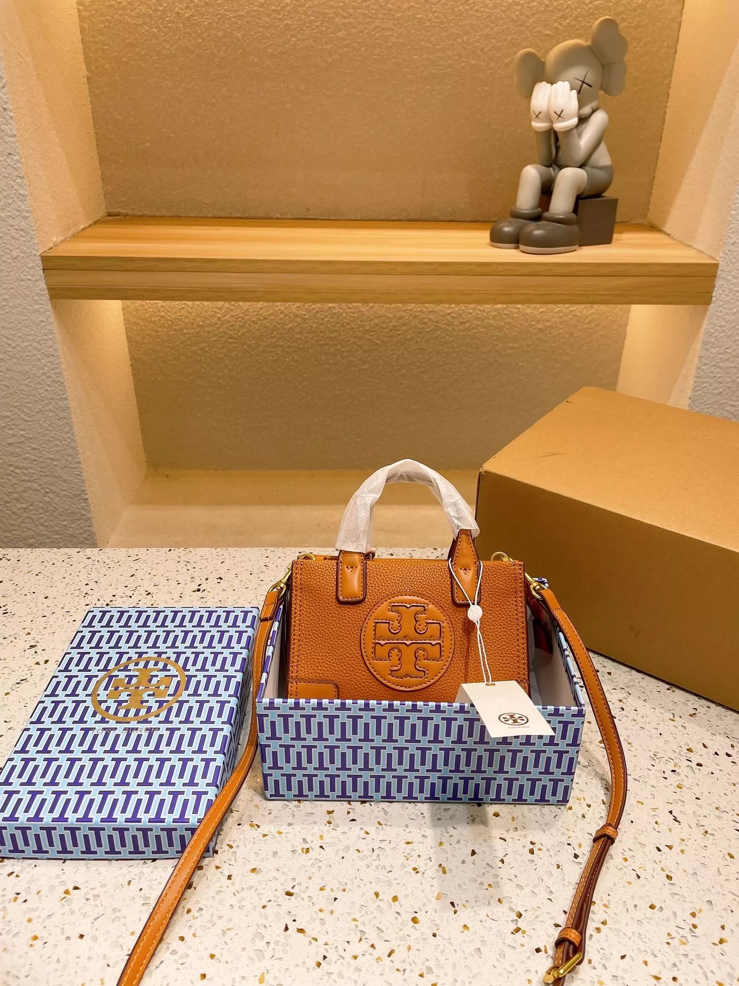 Tory Burch T Monogram Canvas Tote Bag Beige - 10