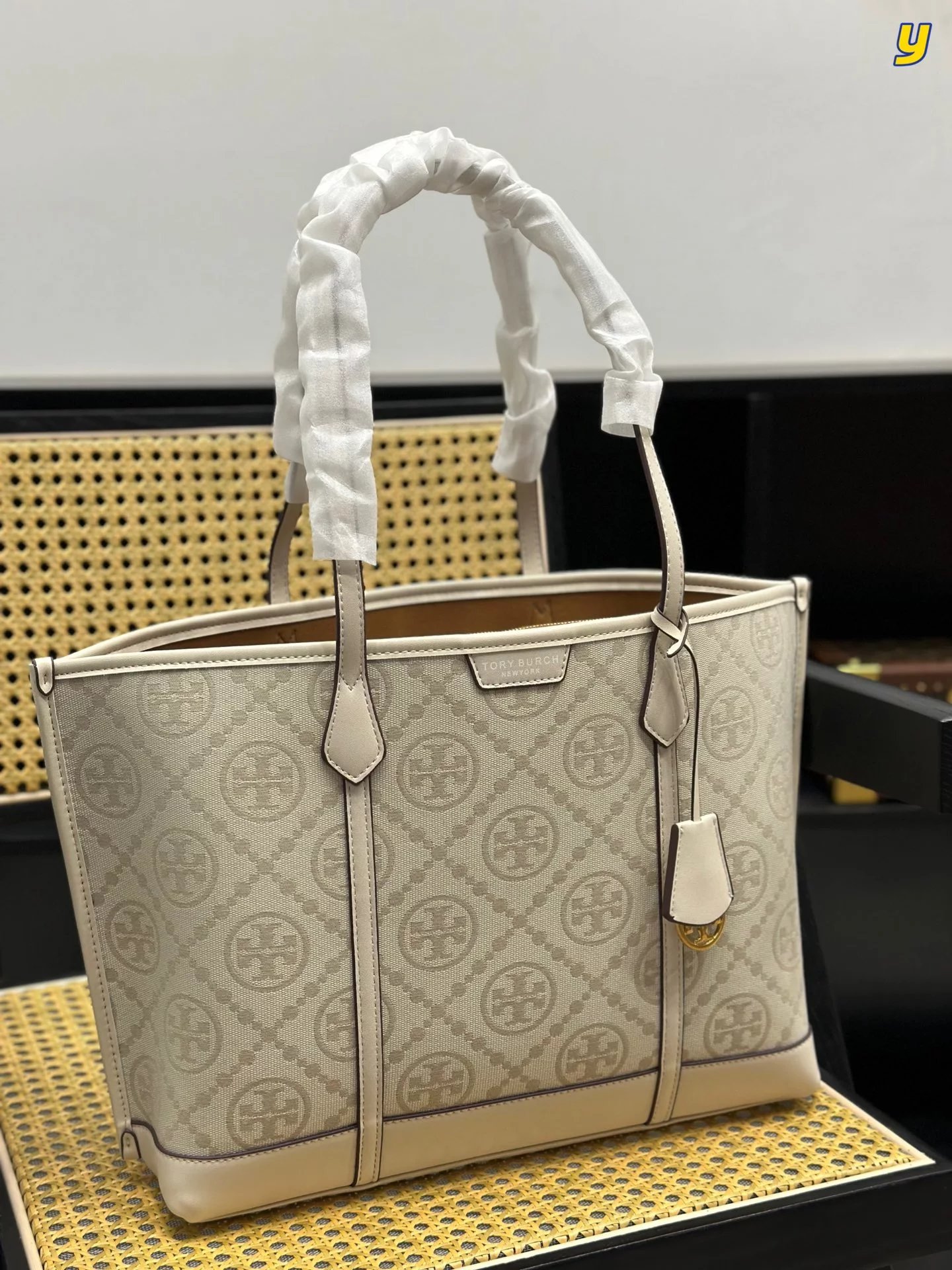 Tory Burch Miller Mini Tote White Leather Handbag - 2
