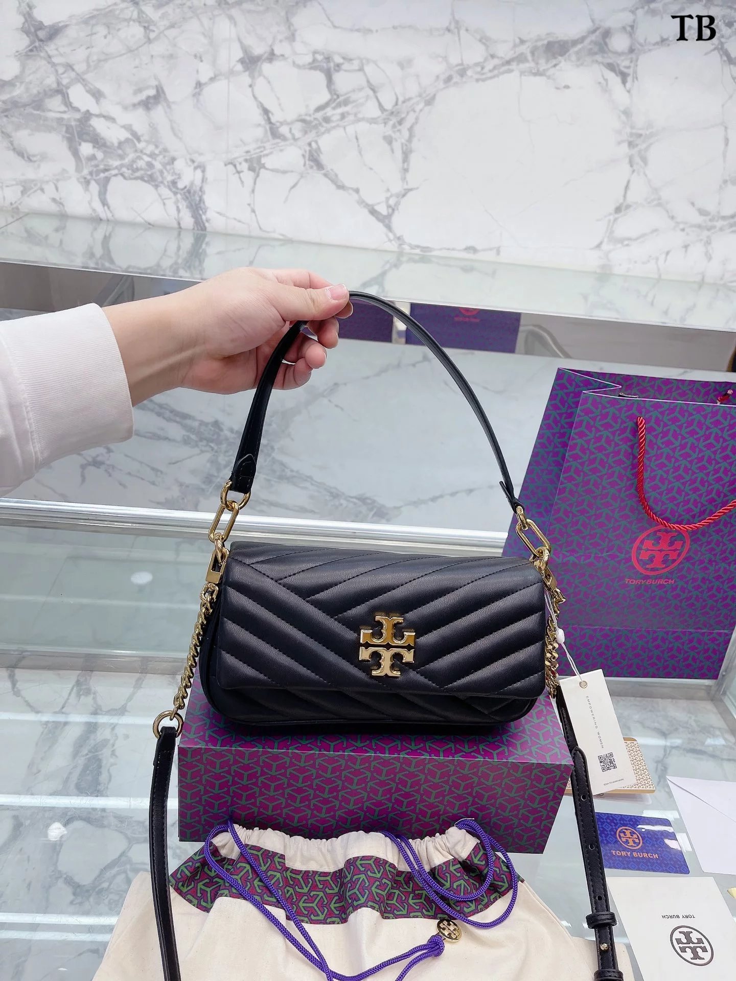 Tory Burch Miller Mini Hobo Bag Black - 12