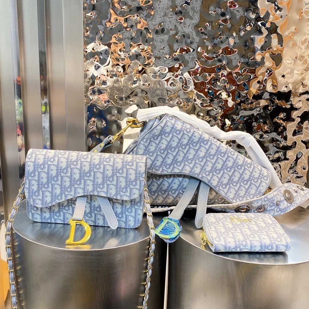 Dior Oblique Monogram Canvas Set: Mini Backpack, Crossbody Bag, and Long Wallet - 11