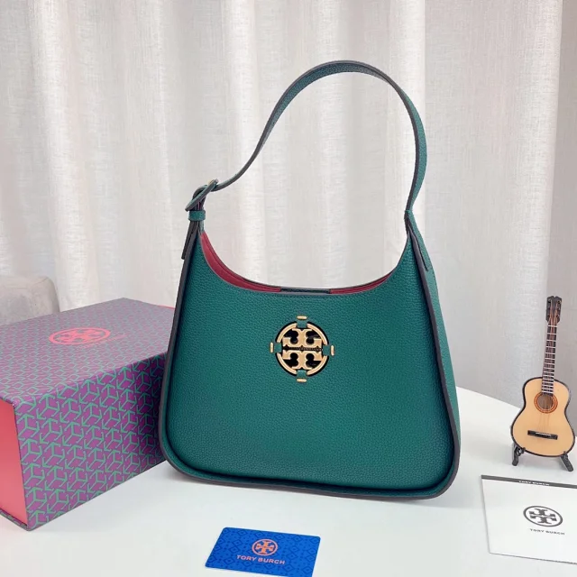 Tory Burch Shoulder Bags Pebbled Leather Bag with Double T Logo product detail image 8