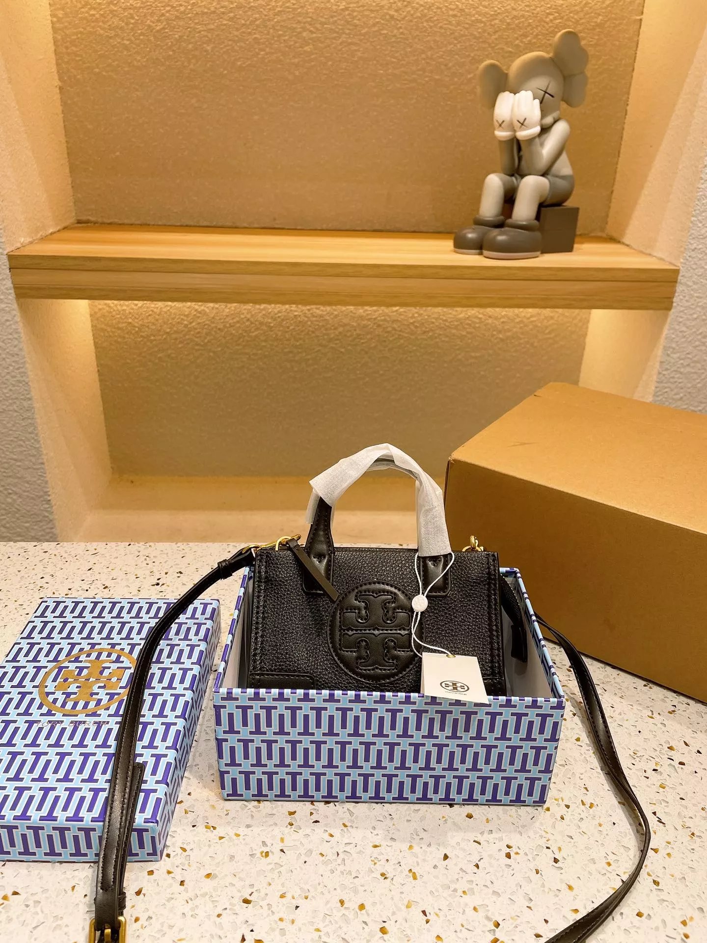 Tory Burch T Monogram Canvas Tote Bag Beige - 11