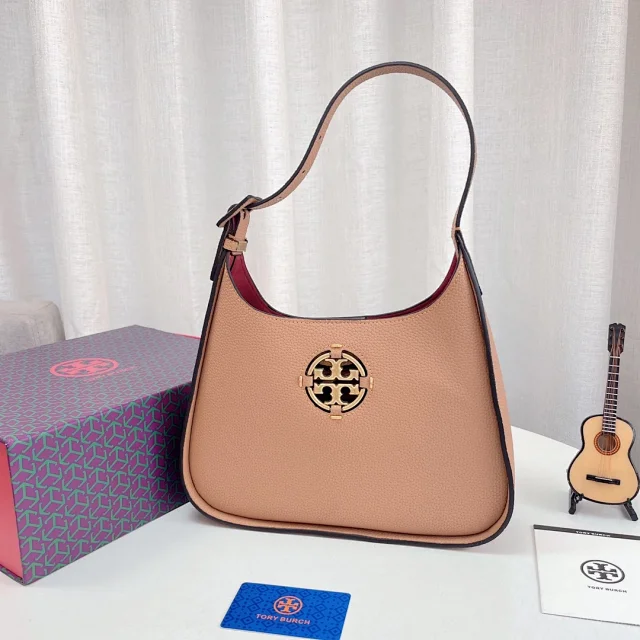 Tory Burch Shoulder Bags Pebbled Leather Bag with Double T Logo product detail image 5