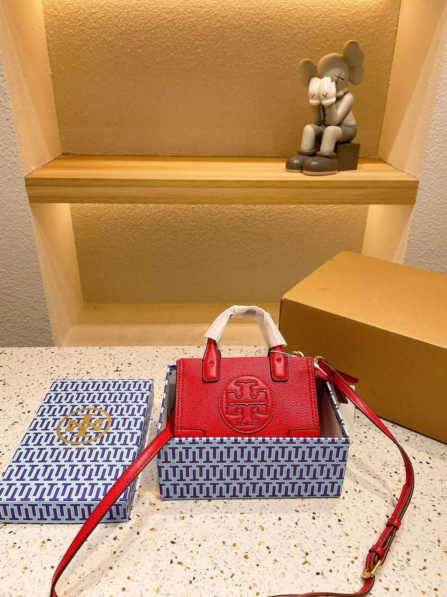 Tory Burch T Monogram Canvas Tote Bag Beige - 7
