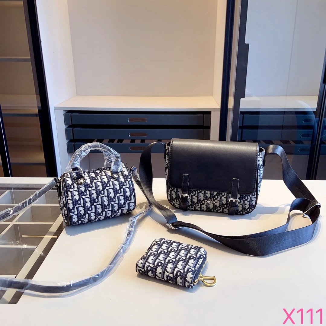 Dior Oblique Monogram Canvas Set: Mini Backpack, Crossbody Bag, and Long Wallet - 2