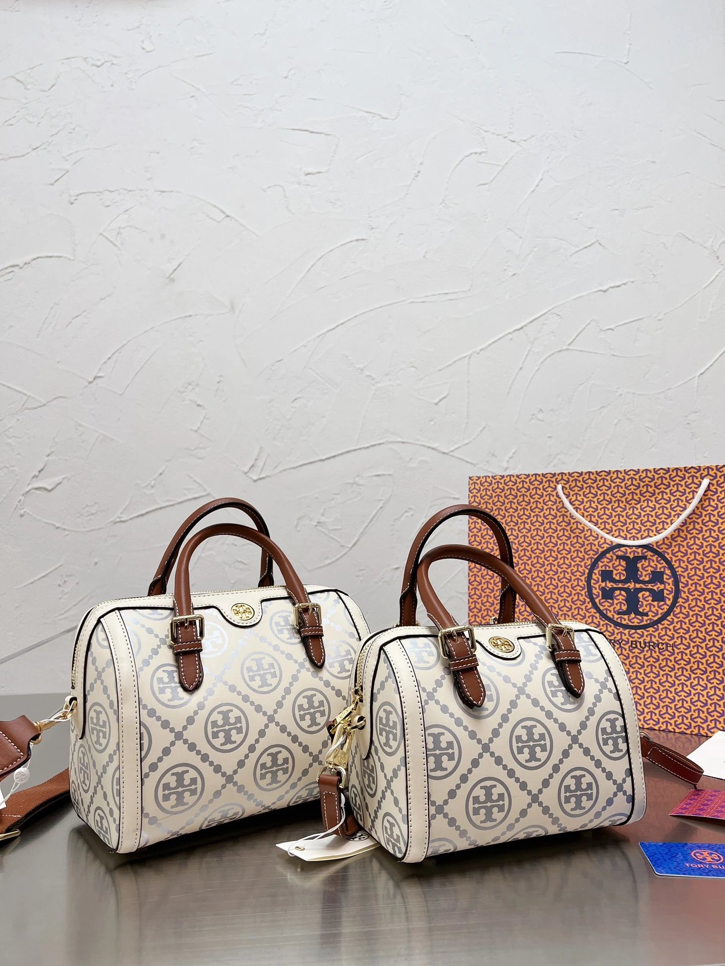 Tory Burch Canvas Tote Bag White Navy - 8
