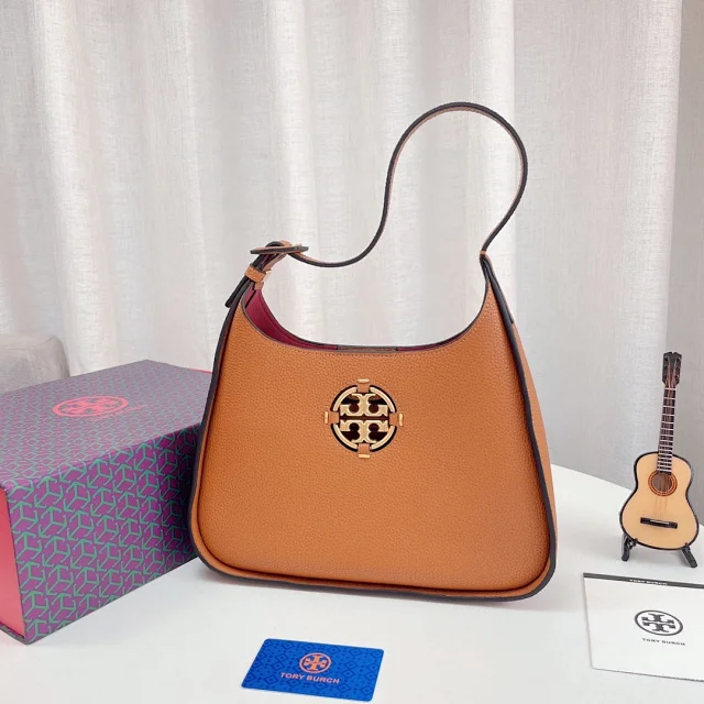 Tory Burch Shoulder Bags Pebbled Leather Bag with Double T Logo product detail image 3