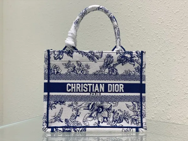 Dior Book Tote René Moutard Floral Print White Handbag Tote Bag - 11