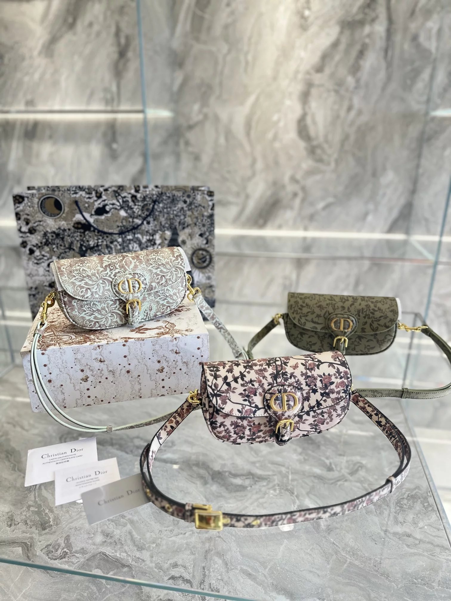 Dior Saddle Bag Floral Print Multicolor Crossbody Bags