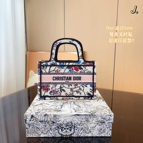Dior Book Tote Mini Navy Constellation Print Tote Bag - 7