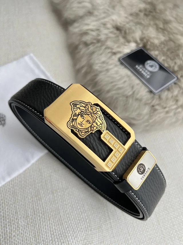 Versace Belts Medusa buckle belt with Greek Key detail product detail image 3