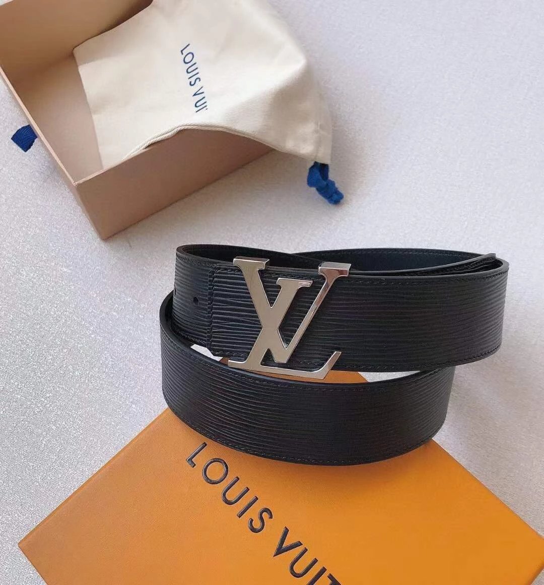 Louis Vuitton LV Initiales Belt Monogram Canvas Brown Leather Belt - 16