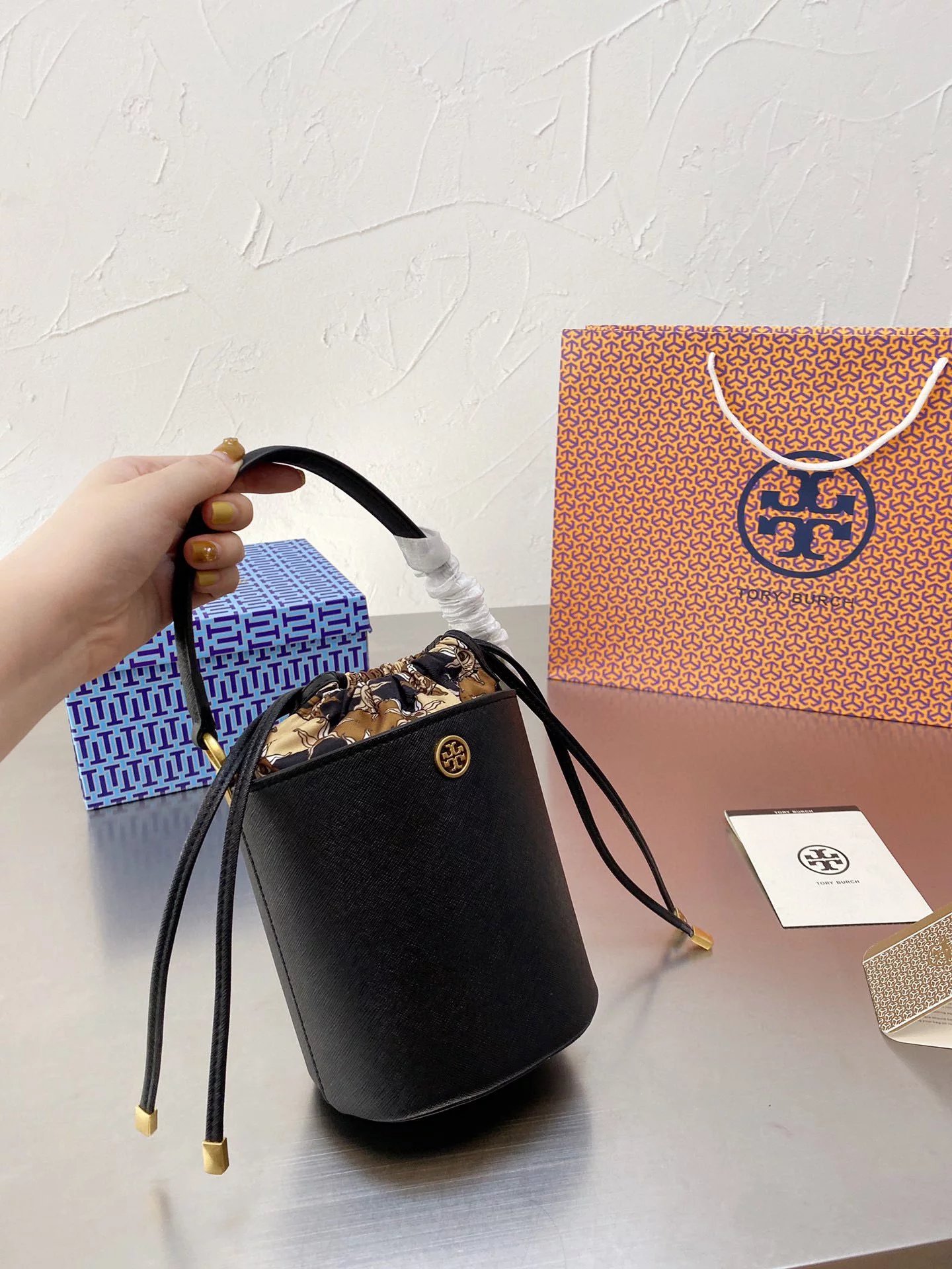 Tory Burch Mini Miller Croc-Embossed Green Bucket Bag Handbags - 13