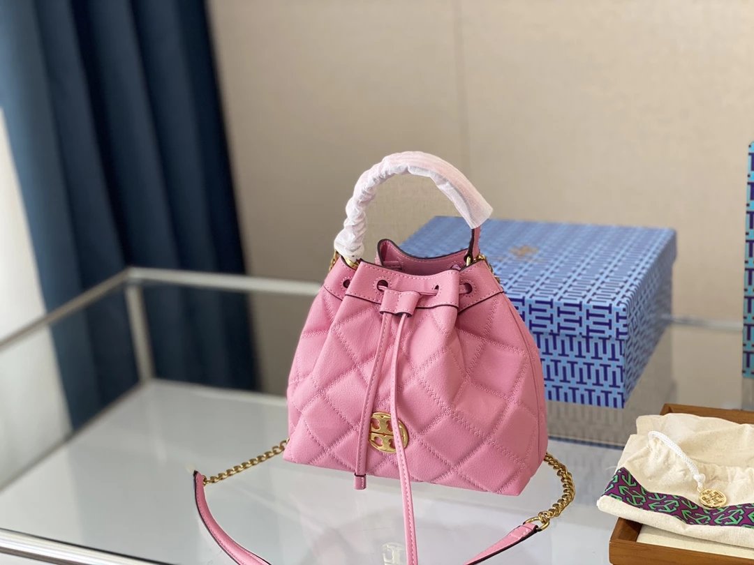 Tory Burch Mini Miller Croc-Embossed Green Bucket Bag Handbags - 10