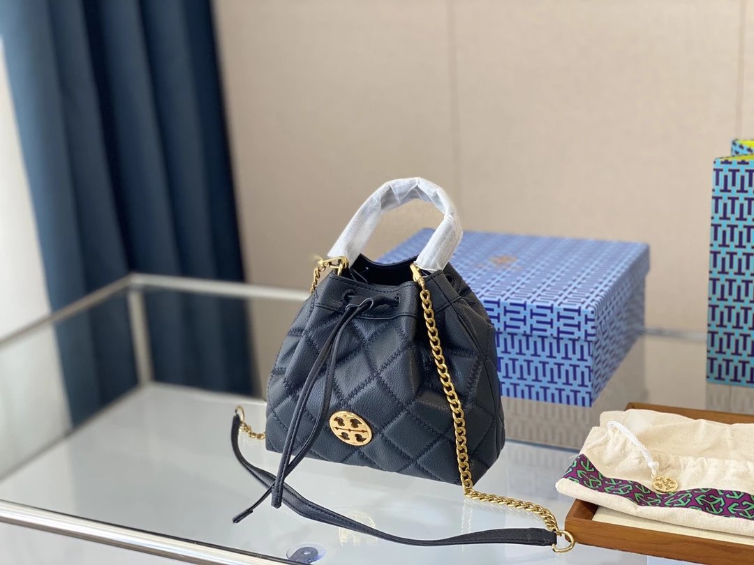 Tory Burch Mini Miller Croc-Embossed Green Bucket Bag Handbags - 9