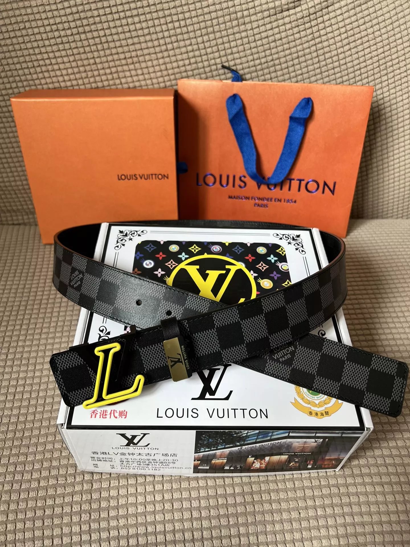 Louis Vuitton Reversible Monogram Canvas Belt with LV Twist Buckle Black / Beige Leather Belt - 13