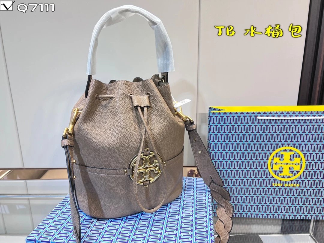 Tory Burch Miller Bucket Bag Navy Blue Handbag - 4