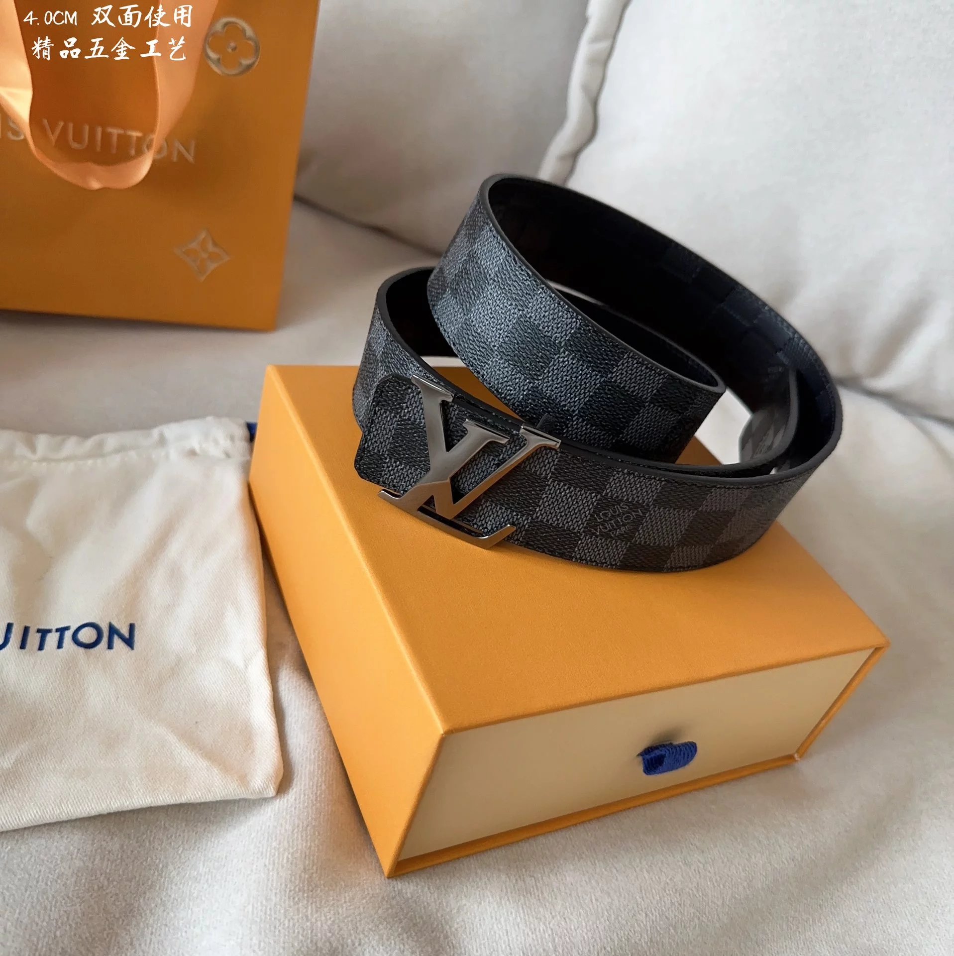 Louis Vuitton Reversible Monogram Canvas Belt with LV Twist Buckle Black / Beige Leather Belt - 12