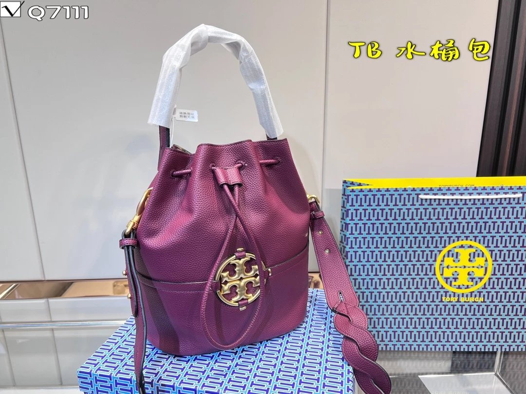 Tory Burch Miller Bucket Bag Navy Blue Handbag - 8